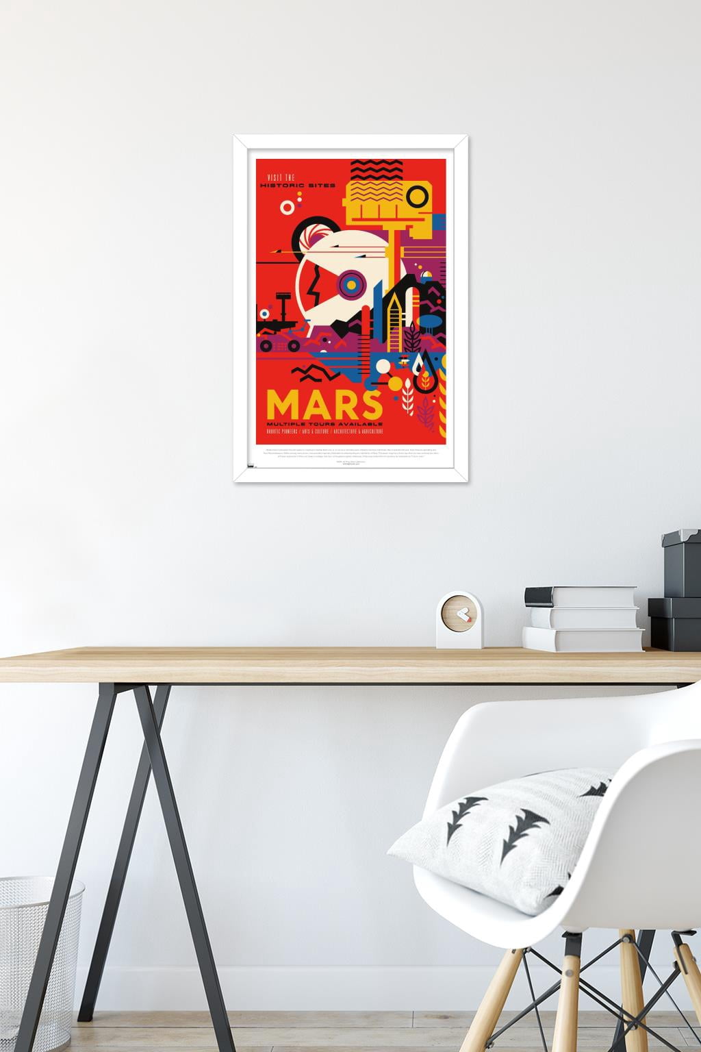 NASA - Mars Travel Poster Wall Poster, 14.725" x 22.375" Framed
