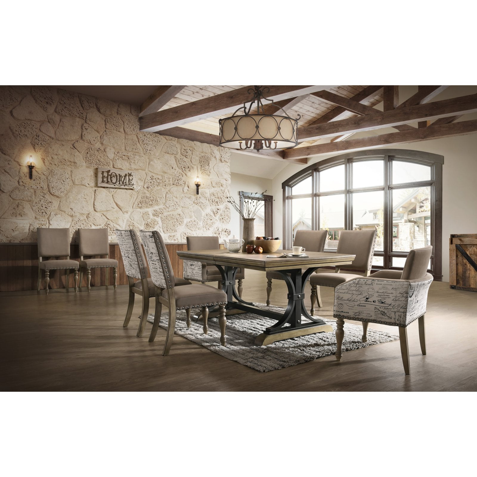 Roundhill Furniture Birmingham 9 Piece Butterfly Leaf Dining Table