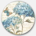 thumbnail image 1 of Designart 'papillon Jardin Bleu II' Art Mural Rond en Métal Style Ferme - Disque de 36, 1 of 5