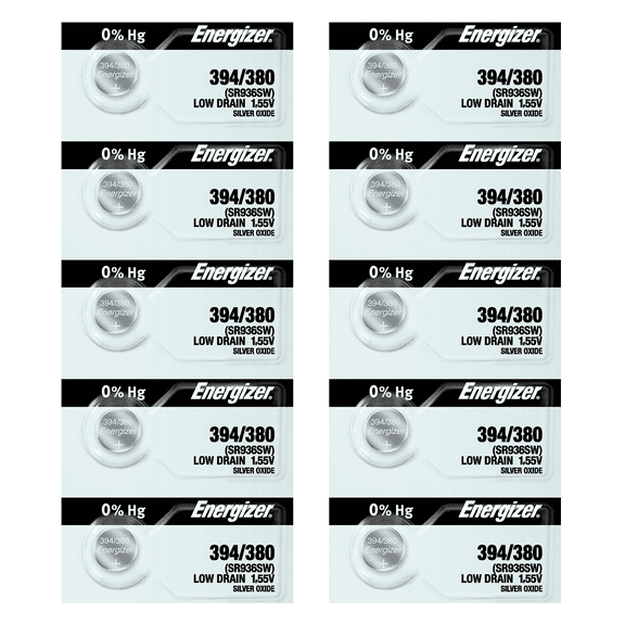 Energizer 394/380 SR936SW Silver Oxide Watch Battery (10 Count)