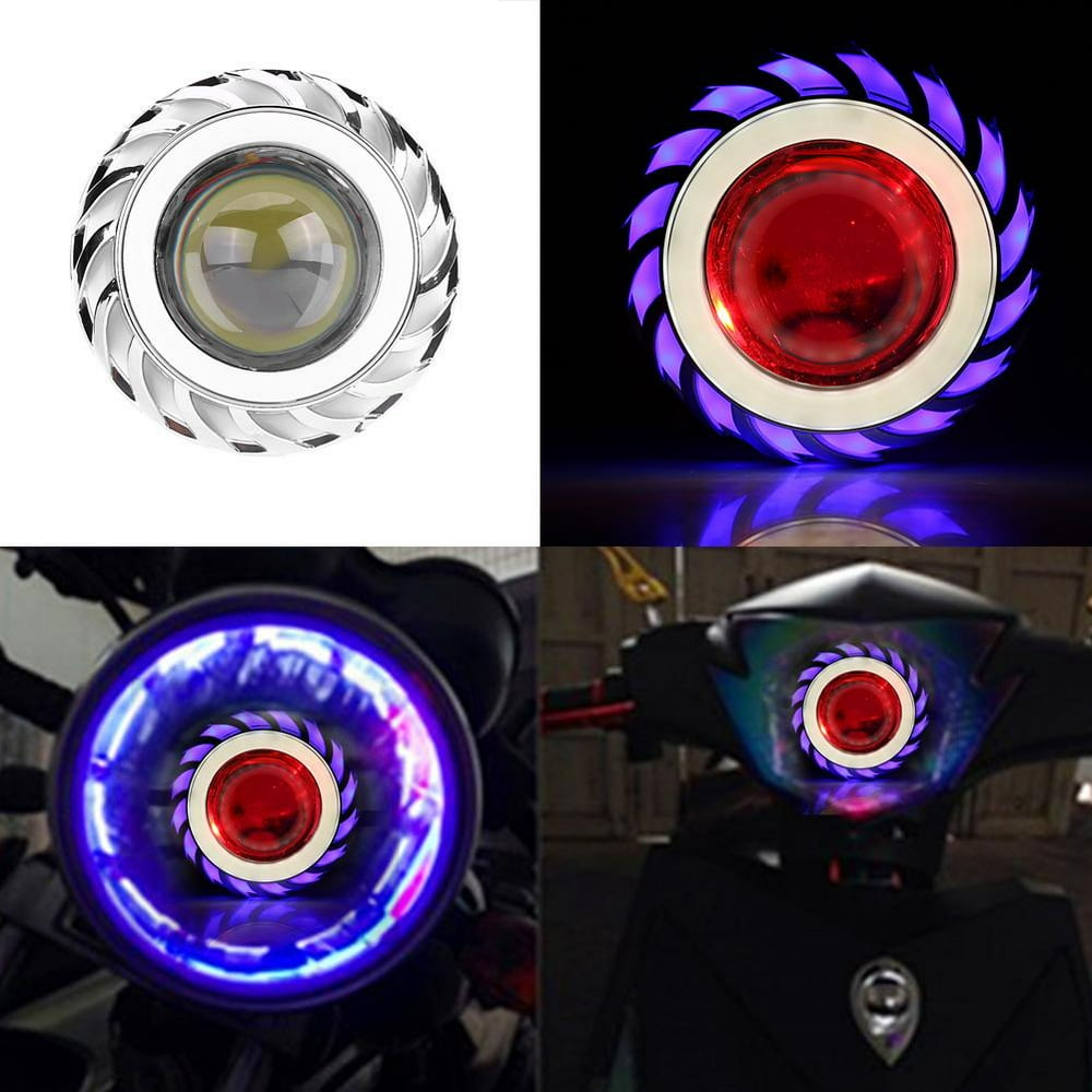 OTVIAP Motorcycle LED Headlight Projector Lens Dual Angel Devil Eye