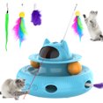 thumbnail image 1 of 4 in 1 Indoor Interactive Cat Toy Smart Cat Feather Wand USB Rechargeable Cat Teaser Blue, 1 of 9