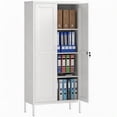 thumbnail image 1 of HOMCOM Metal Storage Cabinet with 2 Doors, Lockable File Cabinet, White, 1 of 10