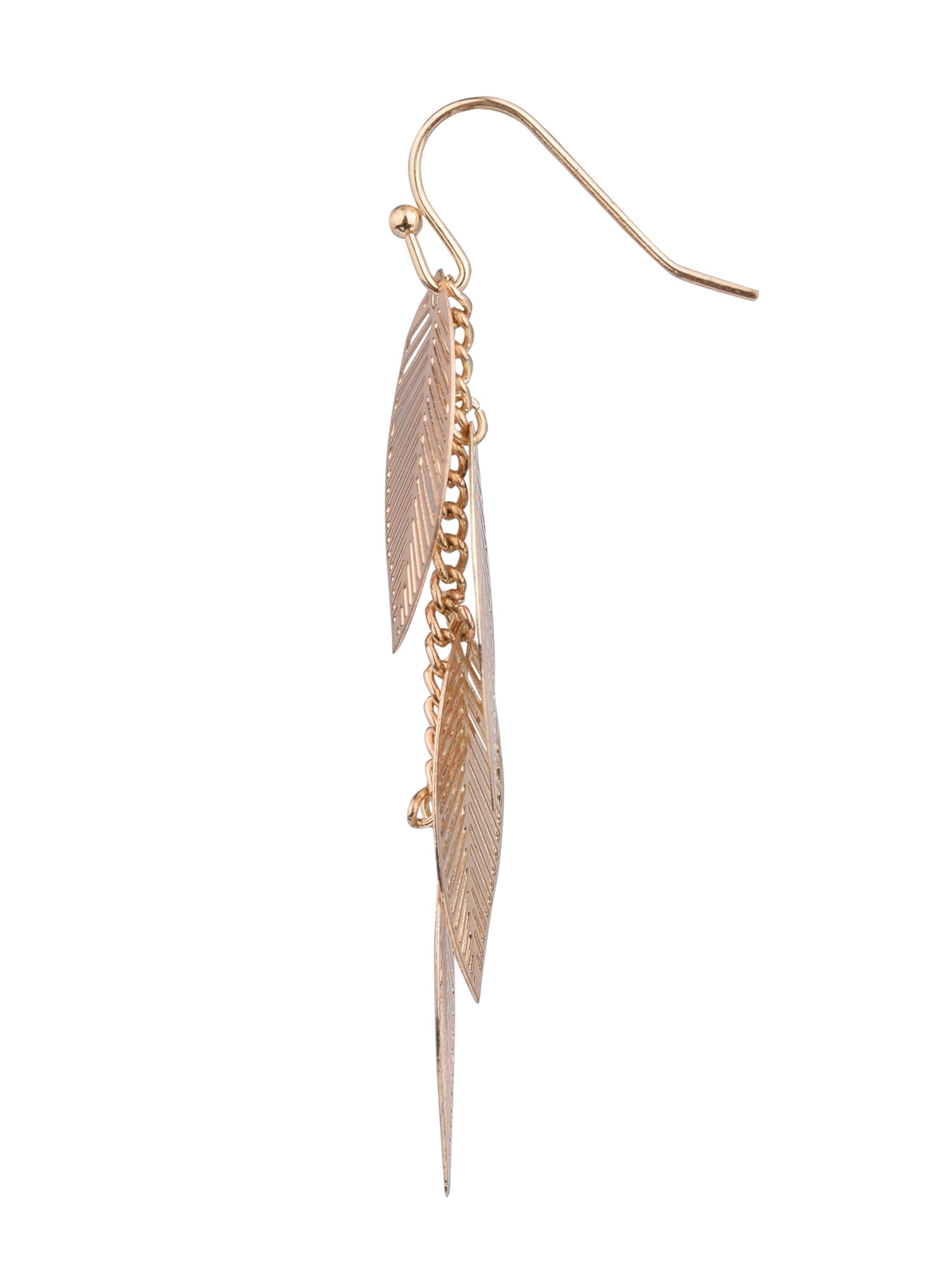 Gold Filigree Leaf Drop Earrings for Women by Time Bahrain Ubuy