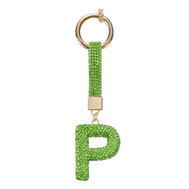 Uxcell Charm de Letra P de Alfabeto con Rhinestones para Fabricación de Joyas, Verde Claro