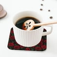 thumbnail image 5 of Lsque Rose Pattern 4" Drink Coasters Set of 4, PVC Leather Absorbent Coasters, Table Coaster Set Decorative Coffee Cup Coasters Housewarming Gift -Square, 5 of 6