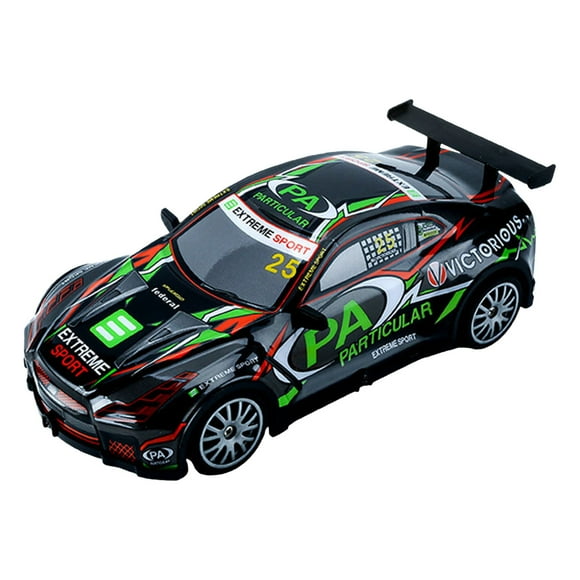 Coche teledirigido de drift RC 4x4, 18 km/h, modelo de alta velocidad con luces LED, neumáticos de goma con pulverización de spray, juguete deportivo de carreras. Control remoto de alta velocidad.