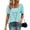 Light Blue, variant on Women's T Shirts Short Sleeve Casual Loose Fit Twofer Layered Look Square Neck Polka Dot Print Summer Tops White Size M