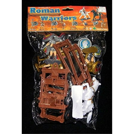 Roman Warriors & Armor Bagged Playset - 8 Figures, 2 Horses, Catapult 1/32