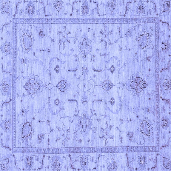 Ahgly Company Indoor Square Abstract Blue Modern Area Rugs, 3' Square