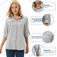 thumbnail image 6 of POENTAB Women Long Sleeve Casual Shirts Button Down Quick Dry Hiking Fishing Gardening Shirt UPF 50+ UV Sun Protection Summer Fall Tops, 6 of 8