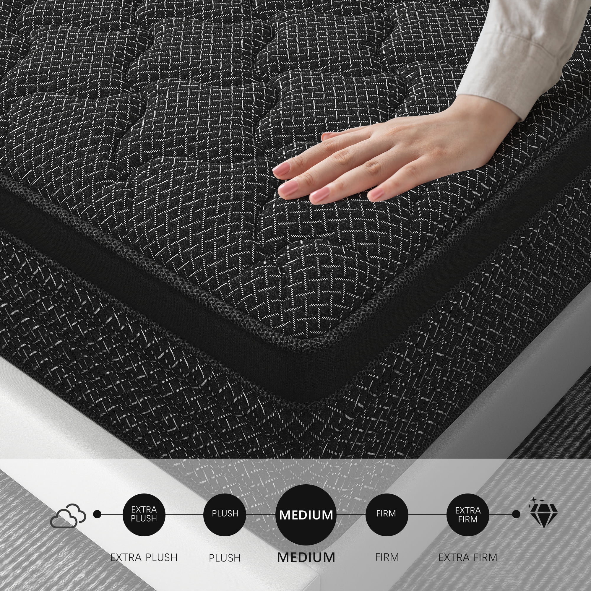 Kviwasha 14 inch Twin Mattress in a Box Pocket Innerspring Hybrid Mattress, CertiPUR-US Certified , Twin