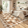 thumbnail image 4 of Garvee 5'x7' Checkered Area Rugs Easy Jute Rugs, Washable Non-Slip Modern Geometric Rug Farmhouse Neutral Indoor Outdoor Carpet for Living Room Bedroom Balcony, Multicolor, 4 of 9