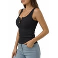 thumbnail image 2 of MOYIKO Women's Sleeveless Henley Tank Tops Ribbed V Neck Button Down T Shirts Summer Slim Fit Tee Tops, 2 of 7