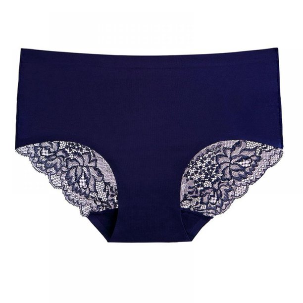 Lace Underwear for Women Ice Silk Seamless Panties No Show Panties Mid Waist Underwear Bikini 1