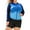 Gradient Light Blue, variant on Alove Women's Long Sleeve Zipper Gradient Swimwear Crew Neck Swimsuit UPF 50+