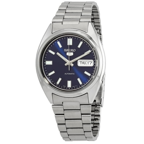 Seiko Reloj Automático para Hombre, Esfera Azul, Acero Inoxidable, SNXS77K1