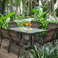 thumbnail image 4 of Costway Set of 12 Patio Rattan Dining Chairs Stackable Armrest Garden Mix Brown, 4 of 8