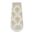 thumbnail image 2 of Beige Aztec Style Ceramic Vase - Contemporary 15" Decorative Vase for Flowers - Stylish Table Centerpiece - Home or Office Decor Table Accent - Housewarming Gift, 2 of 9
