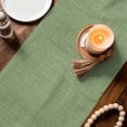 thumbnail image 4 of Vintage Forest Green Table Runner Linen Burlap Table Runner 60 Inches Long Farmhouse Retro Solid Color Linen Texture Dresser Scarves for Kitchen Island Coffee Dining Room Party Holiday Decor 13"x60", 4 of 8
