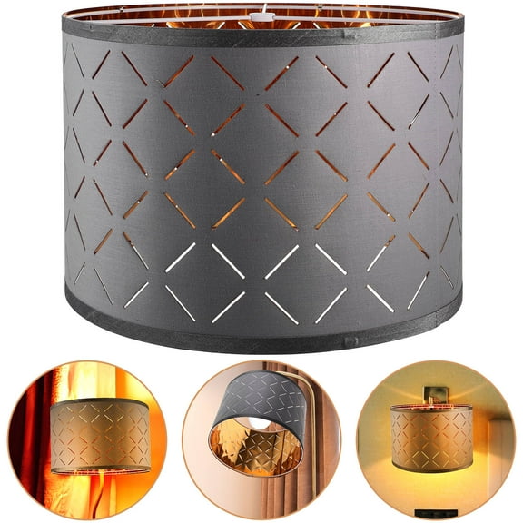 DEMACRIO Unique Lampshades Large Grey Combed Tc Cloth Iron For Study 1Pack