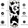 thumbnail image 4 of 40 oz Tumbler with Handle and Straw 40 oz Cow Cup Insulated Stainless Steel Coffee Travel Mug Spill Proof Leak Proof Slim 40oz Tumbler with Handle Cow Decor Stuff Gifts for Women, 4 of 6