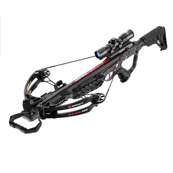 Barnett BLK OPS 390- 390 FPS Crossbow with Side-Mount Quiver & Scope Black