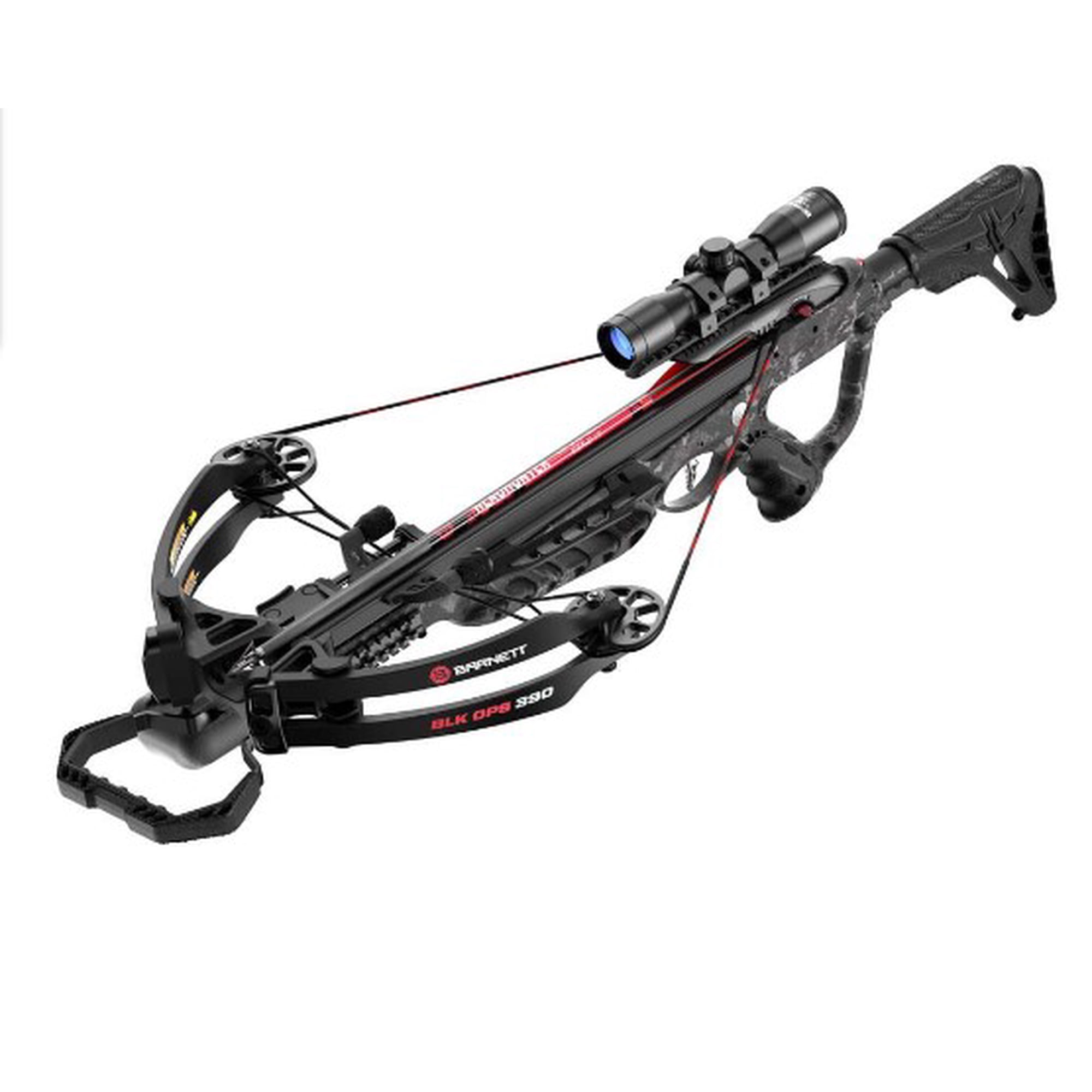 Barnett BLK OPS 390- 390 FPS Crossbow with Side-Mount Quiver & Scope Black