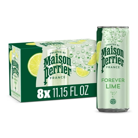 Maison Perrier Forever Lime Flavored Sparkling Water, 11.15 fl oz, 8 Pack Cans
