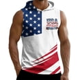 thumbnail image 4 of GrmtClth Usa Flag Hooded Tank Tops for Men Independence Day 4th Of July Slim Fit Gym Hoodie Sleeveless Workout Muscle Shirt Athletic Bodybuilding Clothes Watermelon Red 2XL, 4 of 7
