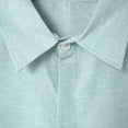 thumbnail image 4 of Besolor Mens Short Sleeve Button down Shirts Casual Summer Beach Wedding Shirt Collared Cotton Linen Dress Shirts, 4 of 9