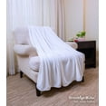 thumbnail image 2 of Brooklyn Jax Solid Plush Fleece Throw Blanket, White color, 2 of 6