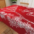 thumbnail image 5 of Nanqianyi Christmas Snowflake Red Tablecloth,Waterproof Stain Resistant Festive Table Cover,60x70 Inch, 5 of 6
