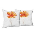thumbnail image 6 of Ambesonne Nature Throw Pillow Cover 2 Pack, Romantic Poppy, 24", White Orange, 6 of 6