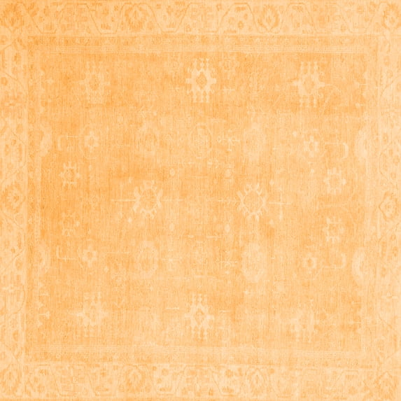 Ahgly Company Indoor Square Abstract Orange Modern Area Rugs, 8' Square