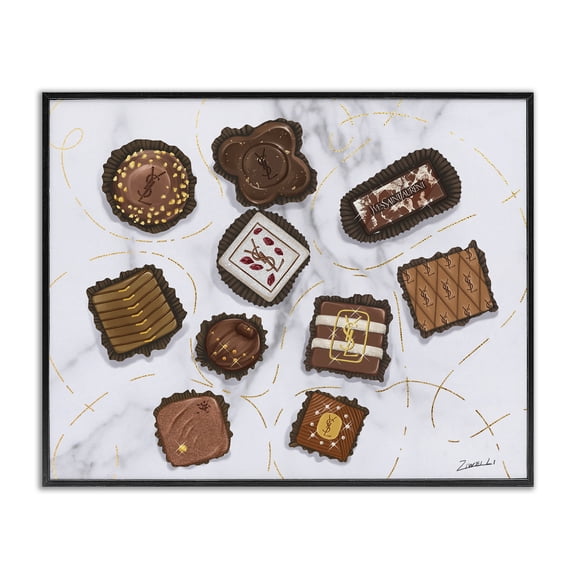 Stupell Industries Contemporary Fashion Candy Glam Food Black Framed Giclee Art, 14 x 11, by Ziwei Li