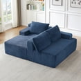 thumbnail image 5 of Aukfa 96" L-Shaped Cloud Sectional Sofa, Modular Boneless Couch with Deep Seat, Left-Facing Chaise, Corduroy Sleeper Sofa for Living Room, Blue, 5 of 8