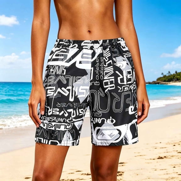 Warop Women's Summer Beach Casual Loose Shorts, Lightweight and Comfortable with Elastic Waist, Quick-Dry Fabric for Vacation and Outdoor Activities