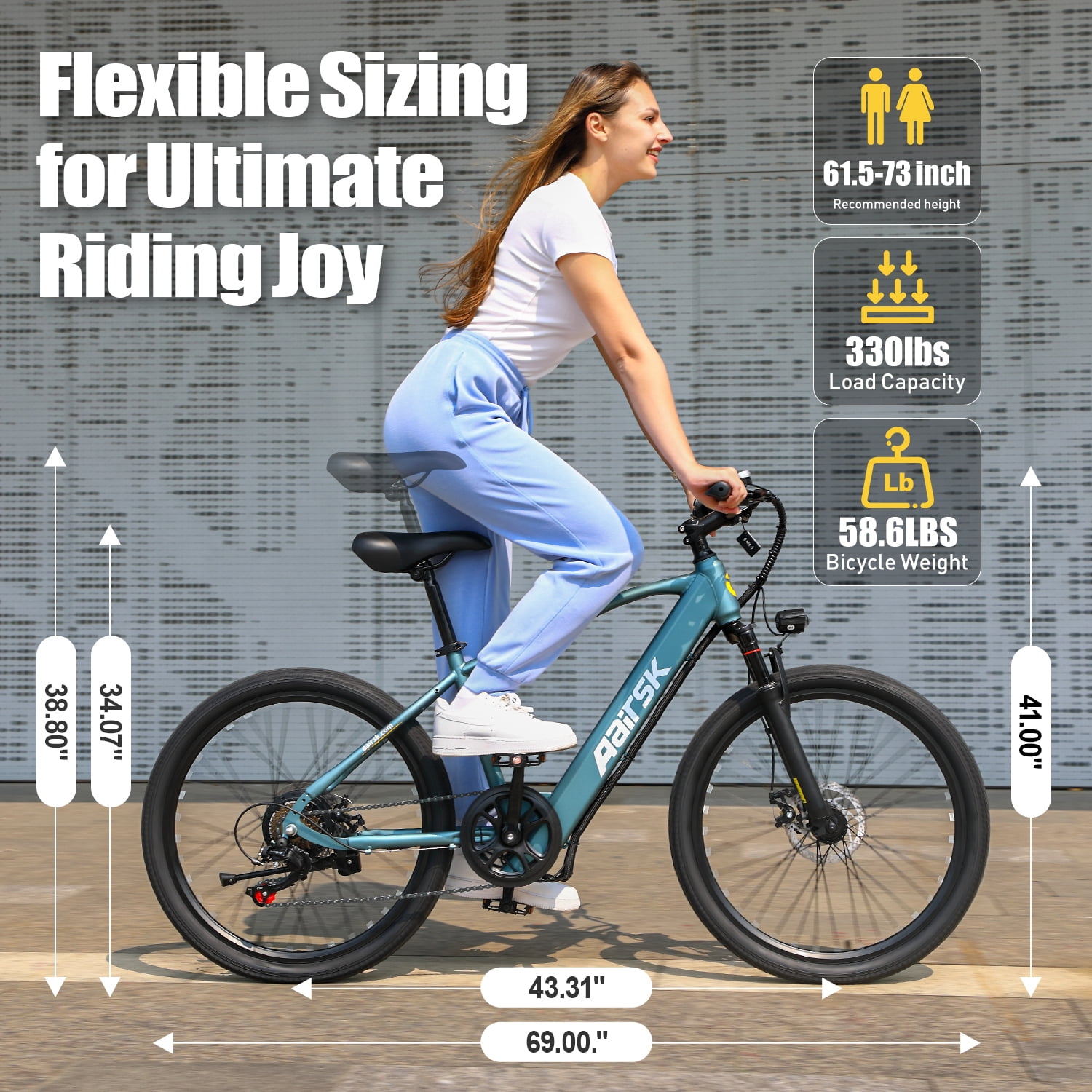 Unibike 24'' Electric Bike, 400W Ebike for Adults, 35 Miles 25MPH Electric Bicycle with 36V 13Ah Battery, 21 Speed