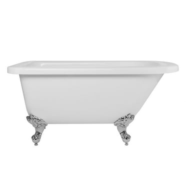 Serenity 72 Inch Acrylic Double Slipper Clawfoot Tub - Rim Drillings ...