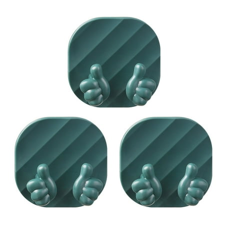 

MCat 3Pcs Power Cord Hooks Creative Shape Punch Free Self Adhesive Good Load-bearing Smooth Edge Thumb-shaped Power Cord Storage Hooks Plug Hangers Home Supplies