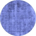 thumbnail image 1 of Ahgly Company Machine Washable Indoor Round Abstract Blue Modern Area Rugs, 6' Round, 1 of 4