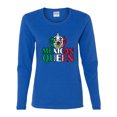 thumbnail image 2 of Wild Bobby, Mexican Queen Latin Pride Women Graphic Long Sleeve Tee, Royal, XX-Large, 2 of 5