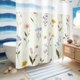 thumbnail image 5 of No Hook Shower Curtain, Spring Floral Shower Curtains for Bathroom with See Through Top Window, Watercolor Summer Elegant Botanical Waterproof & Washable Bath Curtain Standard 72"x72", 5 of 9