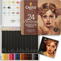 Castle Art Supplies Portraits Themed Watercolor Pencils Set