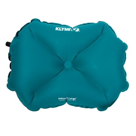 Klymit Pillow X Large Durable Inflatable Camping Travel Pillow, Teal
