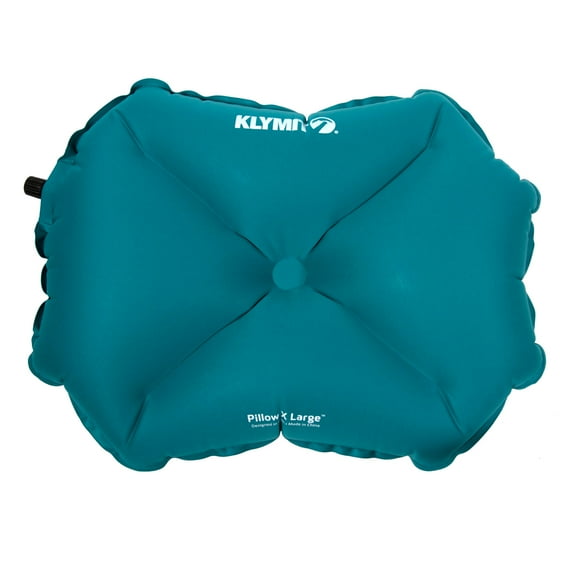 Klymit Pillow X Large Durable Inflatable Camping Travel Pillow, Teal