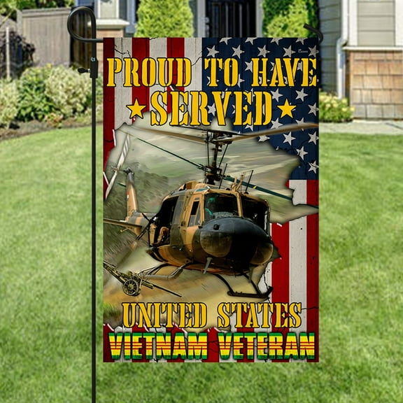 FLAGWIX American Flag - Vietnam Veteran Flag Proud To Have Served United States Vietnam Veteran Flag LHA1986F - Garden Flag (11.5" x 17.5")