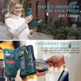 thumbnail image 6 of Phone Case for Samsung Galaxy A14 5G Zipper Wallet Detachable Cover with Tempered Glass Screen Protector and Leather Flip Credit Cash Card Holder Cell Accessories A 14 4G 14A G5 Women Men Blue, 6 of 14