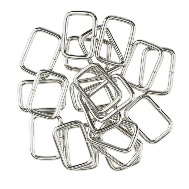 Paquete de 20 hebilla cuadrada, para , cinturón para , 20x12x2.8mm plata Hugo Hebilla cuadrada